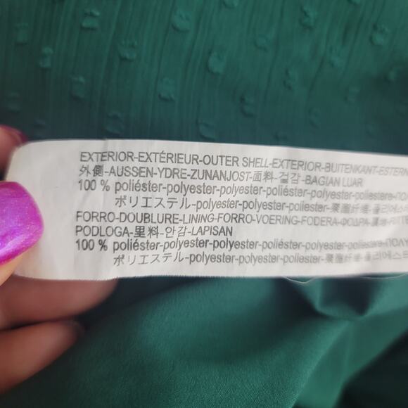 Zara Trafaluc Collection Hunter Green Floral Embroidered Bohemian Dress M - Picture 7 of 7